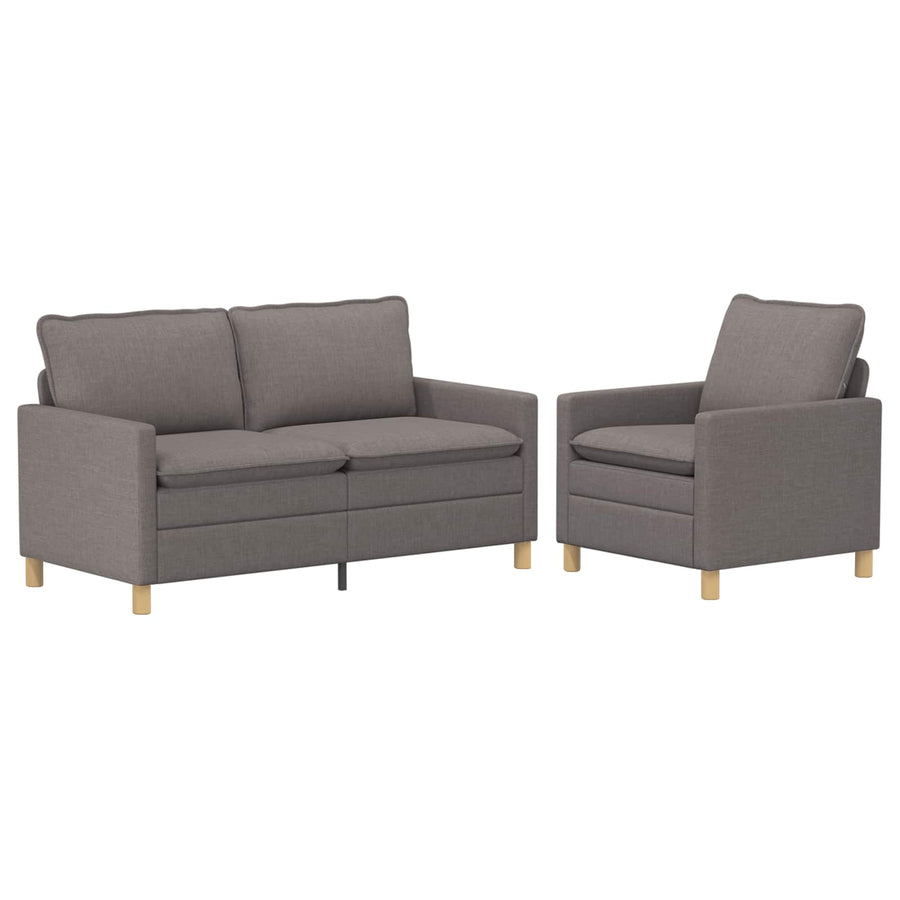 Bankstel 2 st Taupe Stof