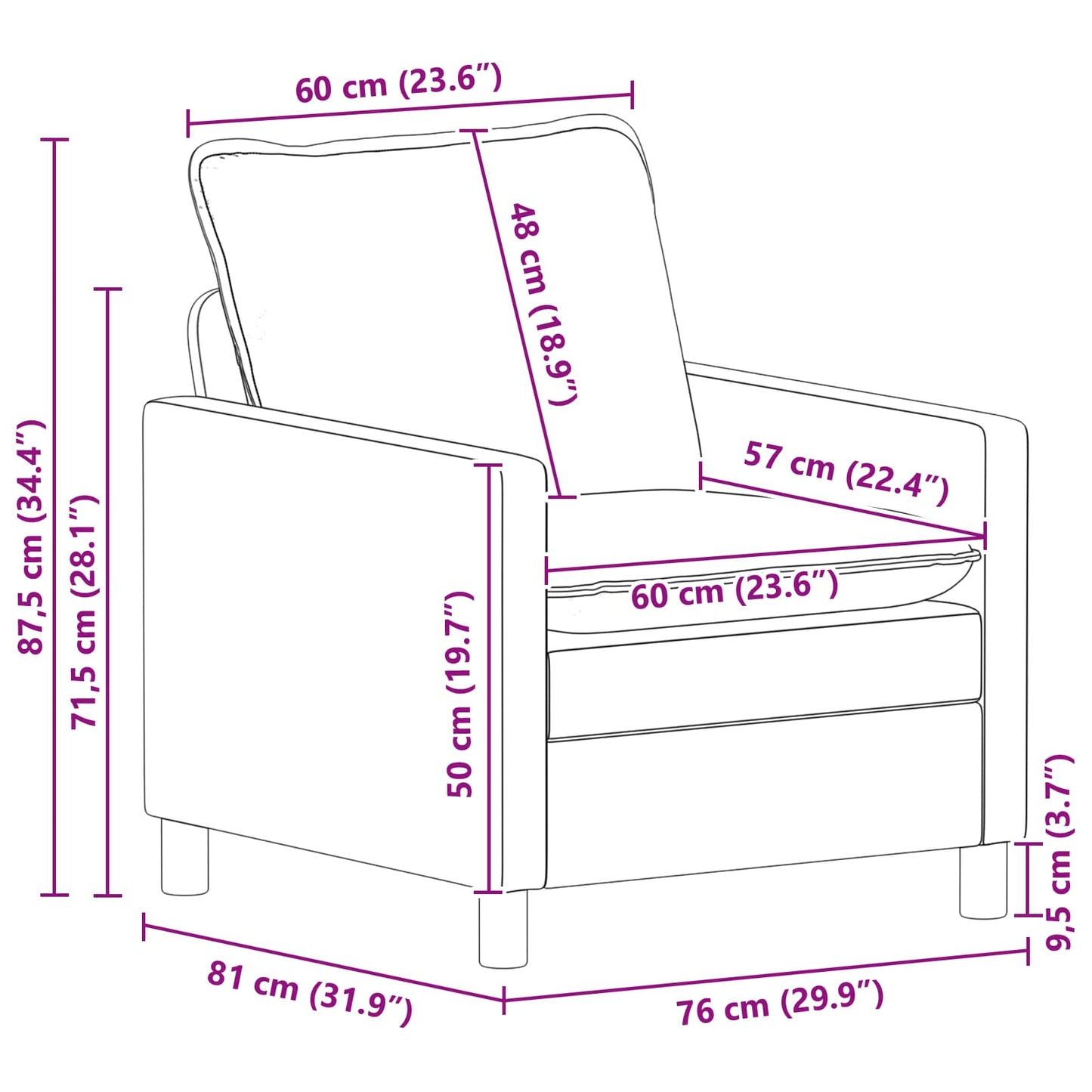 Bankstel 2 st Taupe Stof