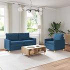 Bankstel 2 st Blauw Stof