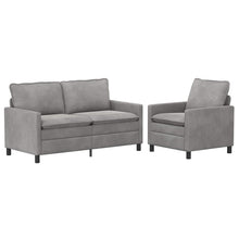 Bankstel 2 pcs Lichtgrijs Fluweel