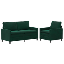 Bankstel 2 pcs Donkergroen Fluweel