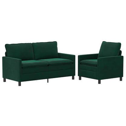 Bankstel 2 pcs Donkergroen Fluweel