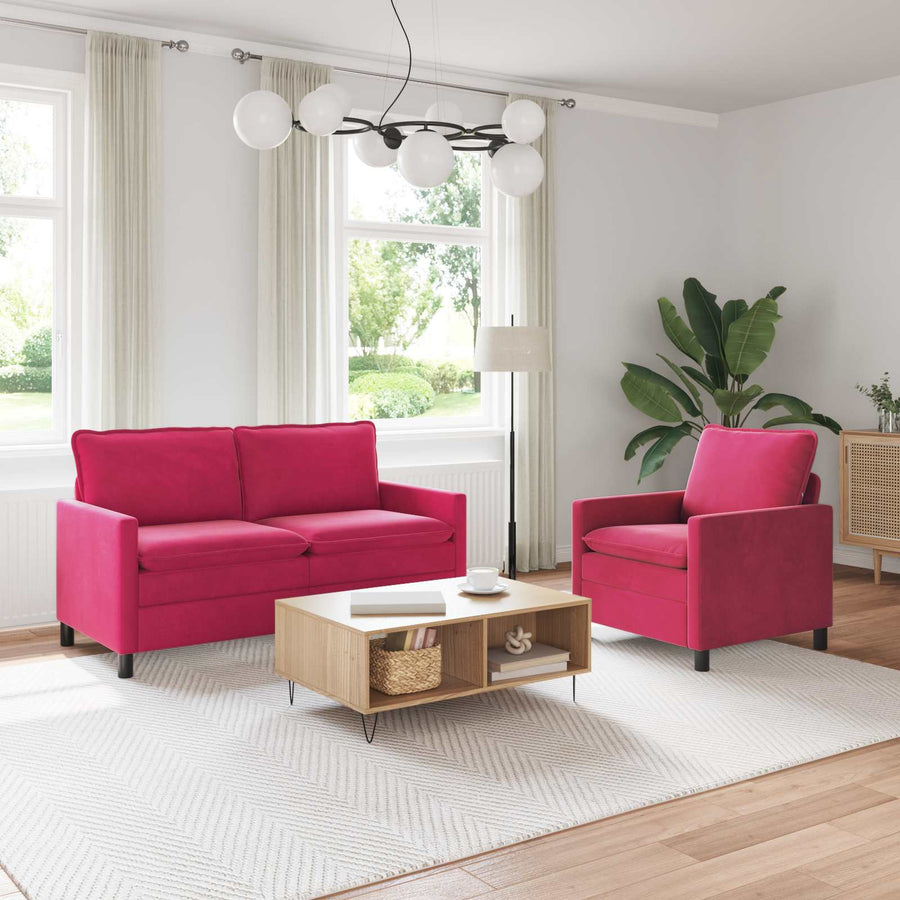 Bankstel 2 pcs Wijnrood Fluweel