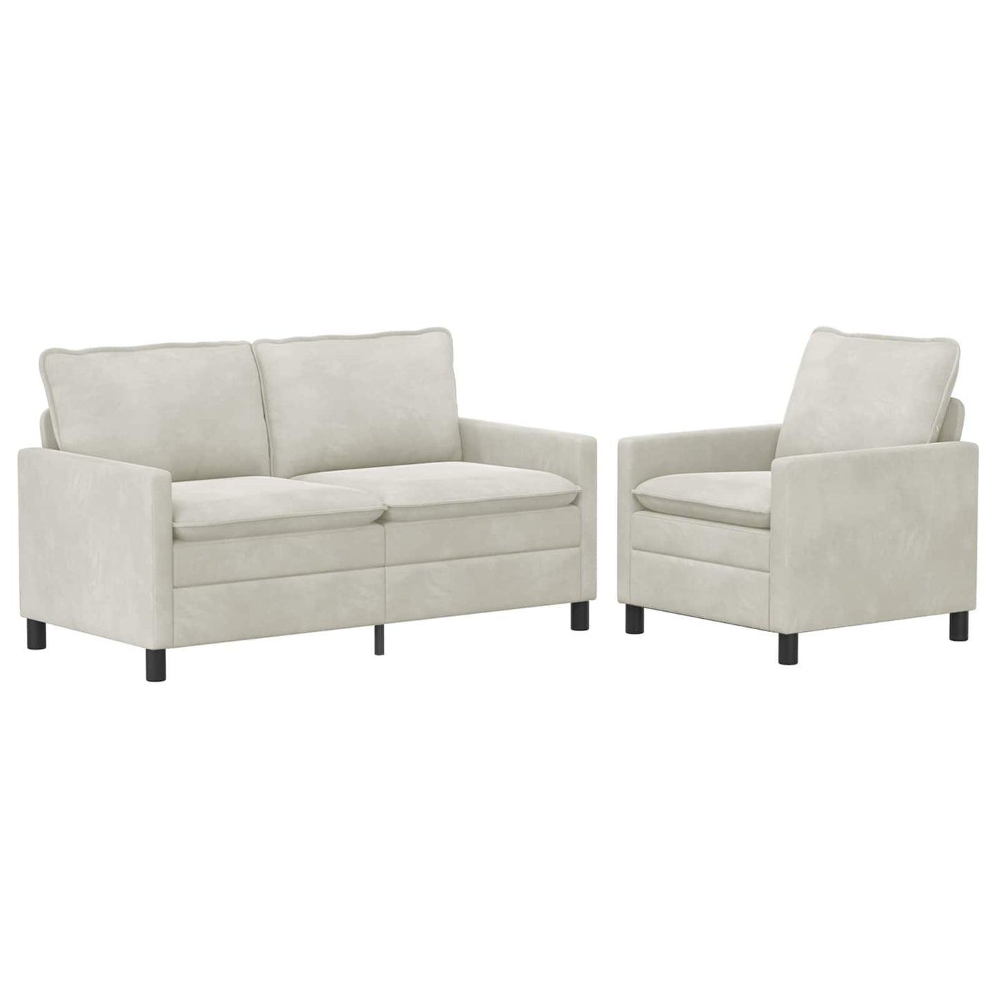 Bankstel 2 pcs Crèmekleurig Fluweel