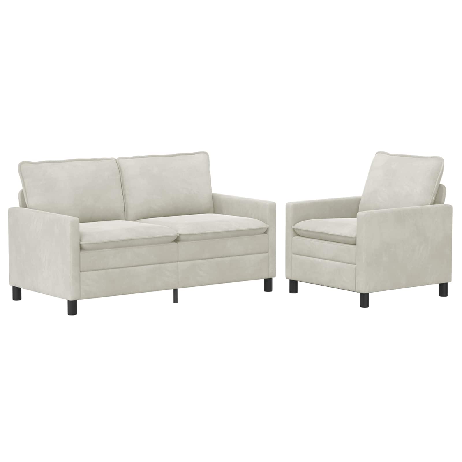 Bankstel 2 pcs Crèmekleurig Fluweel