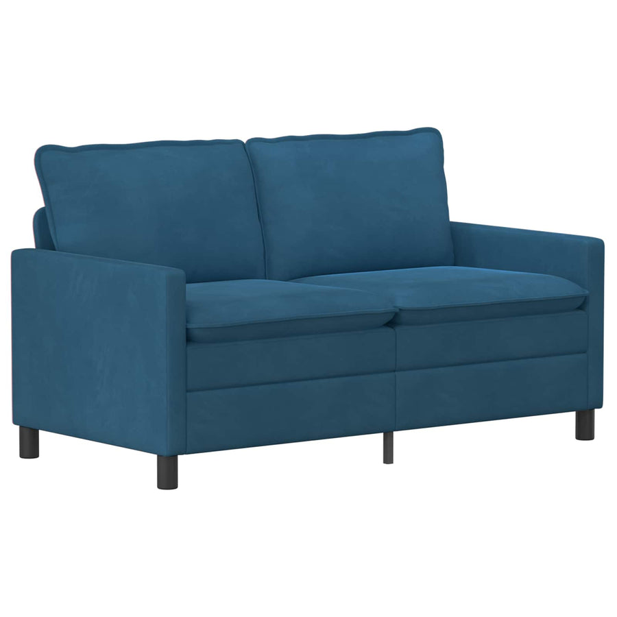 Bankstel 2 pcs Blauw Fluweel