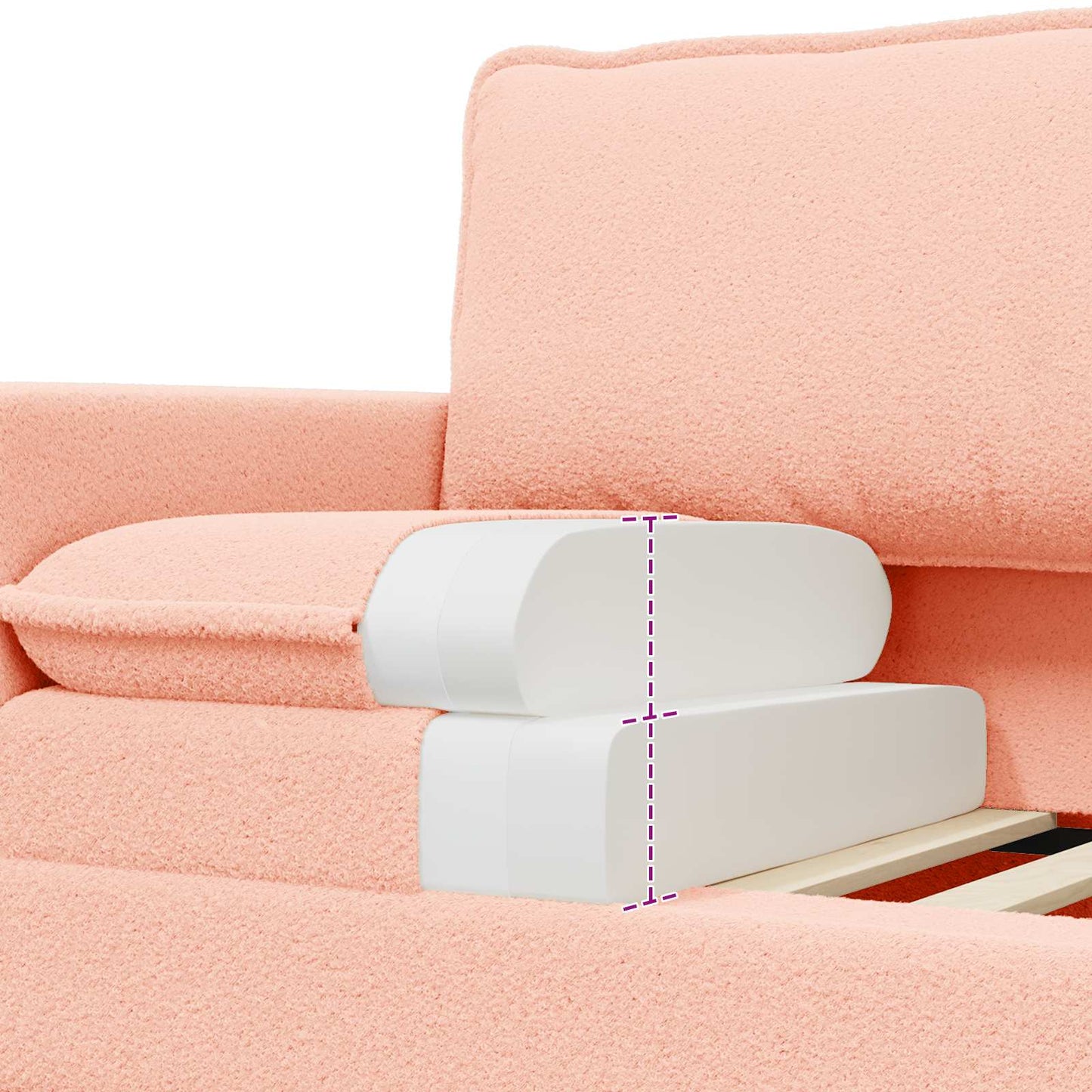Bankstel 2 st Roze Stof