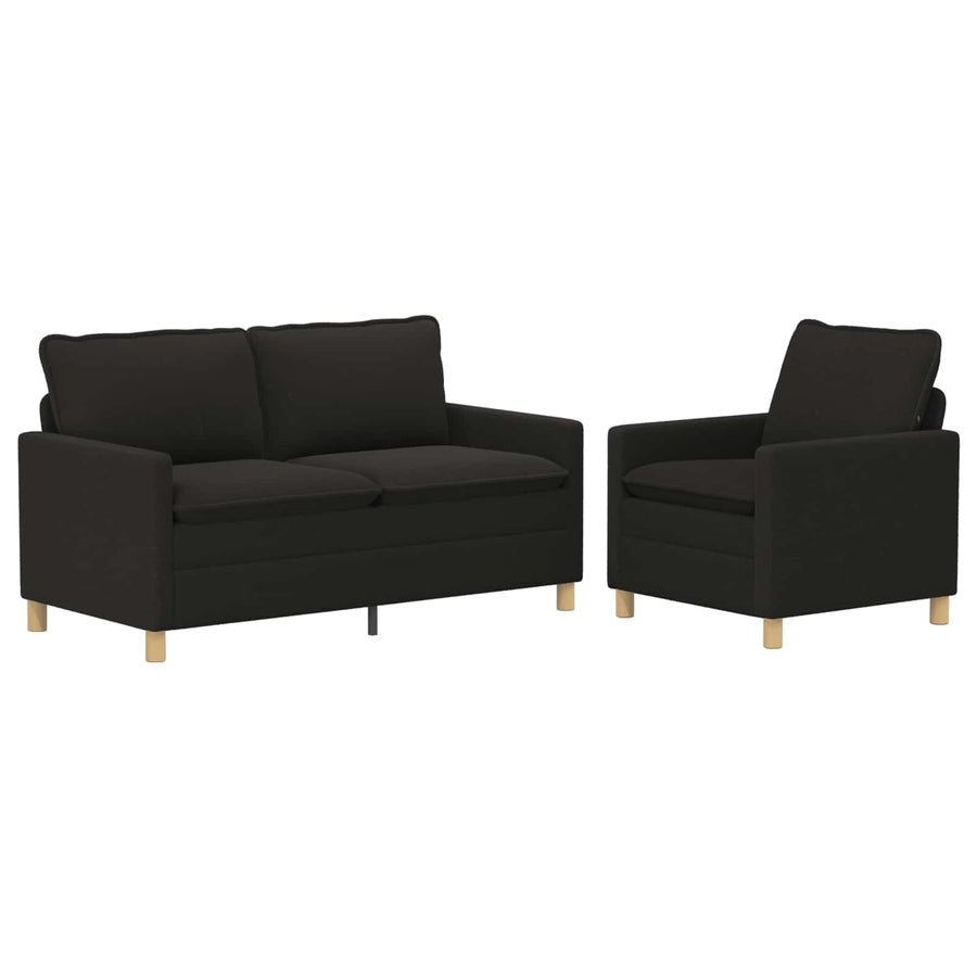Bankstel 2 st Zwart Stof