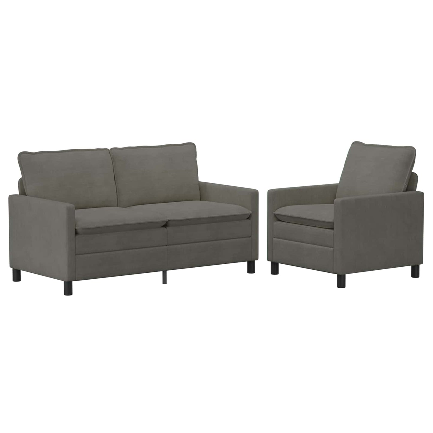 Bankstel 2 pcs Lichtgrijs Stof