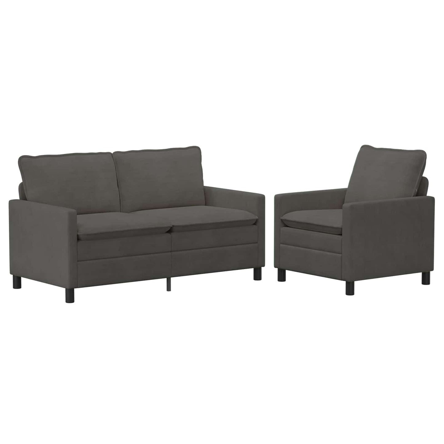 Bankstel 2 pcs Donkergrijs Stof