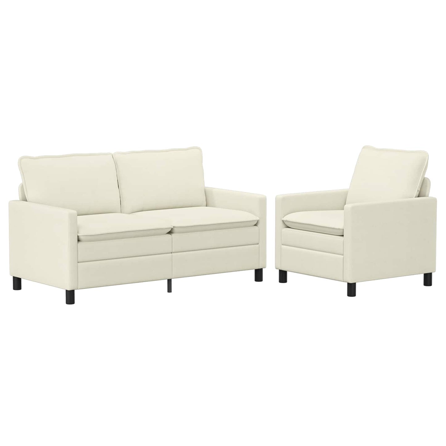 Bankstel 2 pcs Crèmekleurig Stof