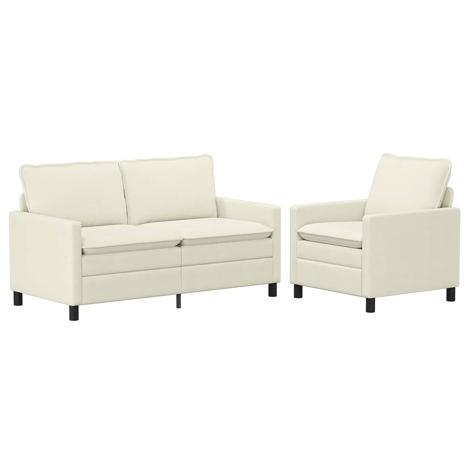 Bankstel 2 pcs Crèmekleurig Stof