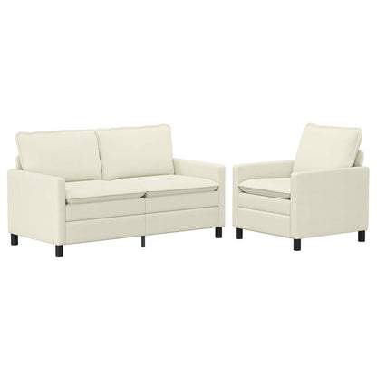 Bankstel 2 pcs Crèmekleurig Stof