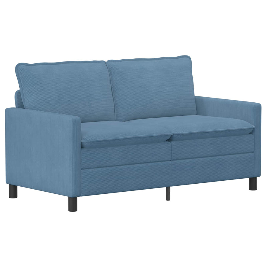 Bankstel 2 pcs Blauw Stof