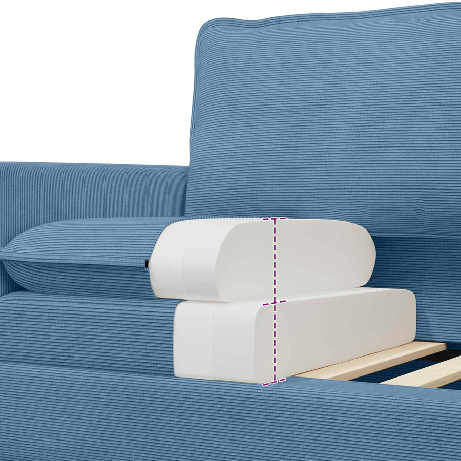 Bankstel 2 pcs Blauw Stof