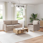 Sofa Set 2 pcs Beige Polyester