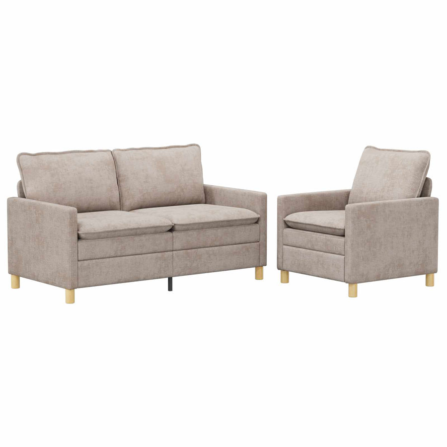 Bankstel 2 pcs Beige Polyester