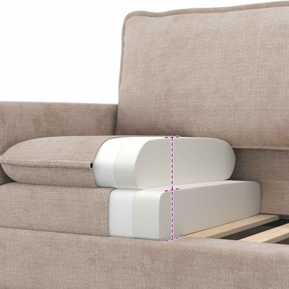 Bankstel 2 pcs Beige Polyester