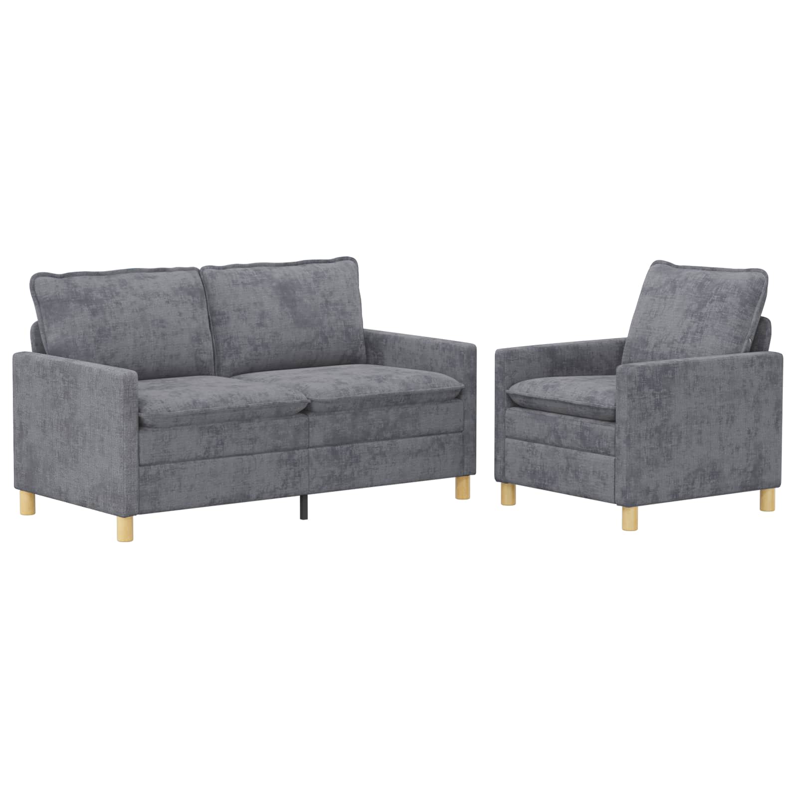 Bankstel 2 pcs Lichtgrijs Polyester