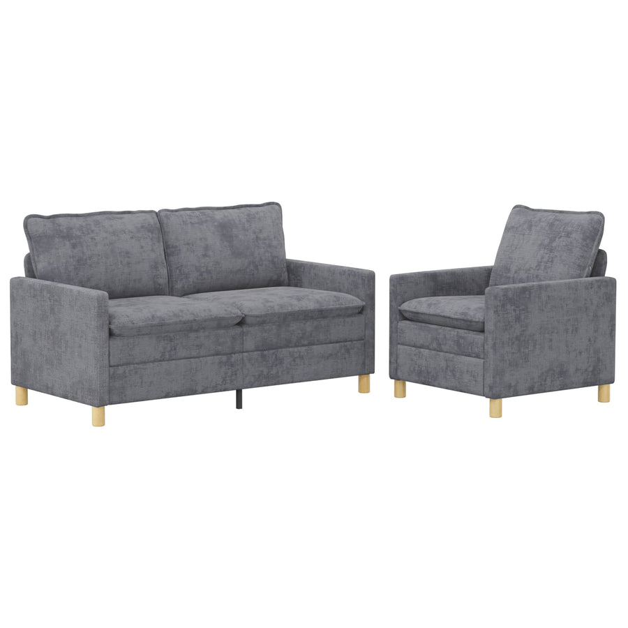 Bankstel 2 pcs Lichtgrijs Polyester