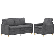 Bankstel 2 pcs Donkergrijs Polyester