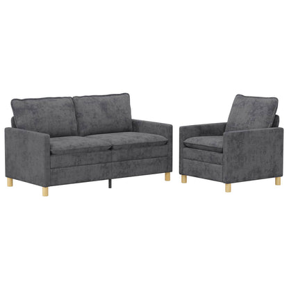 Bankstel 2 pcs Donkergrijs Polyester