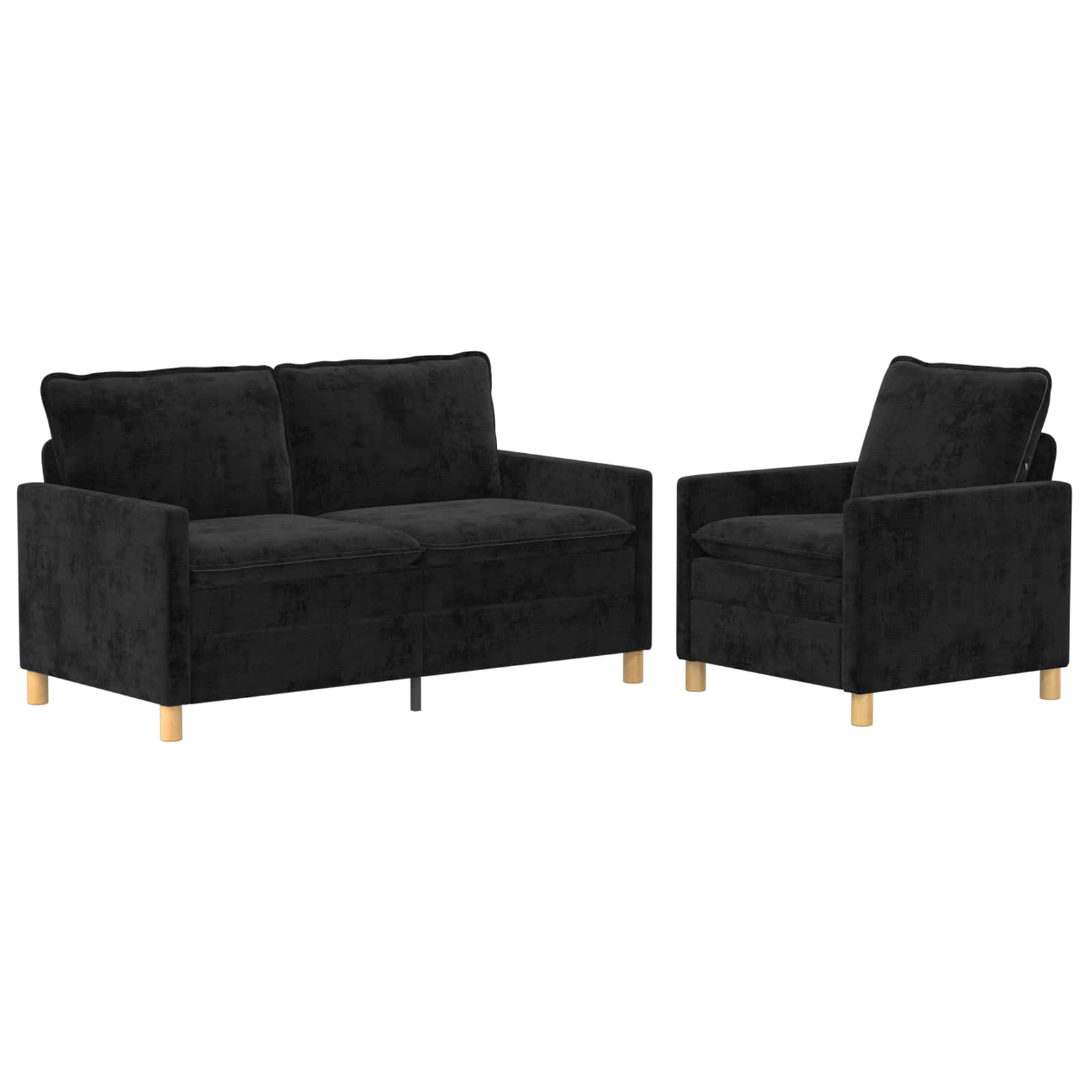 Bankstel 2 pcs Zwart Polyester