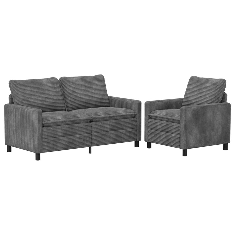 Bankstel 2 pcs Lichtgrijs Polyester