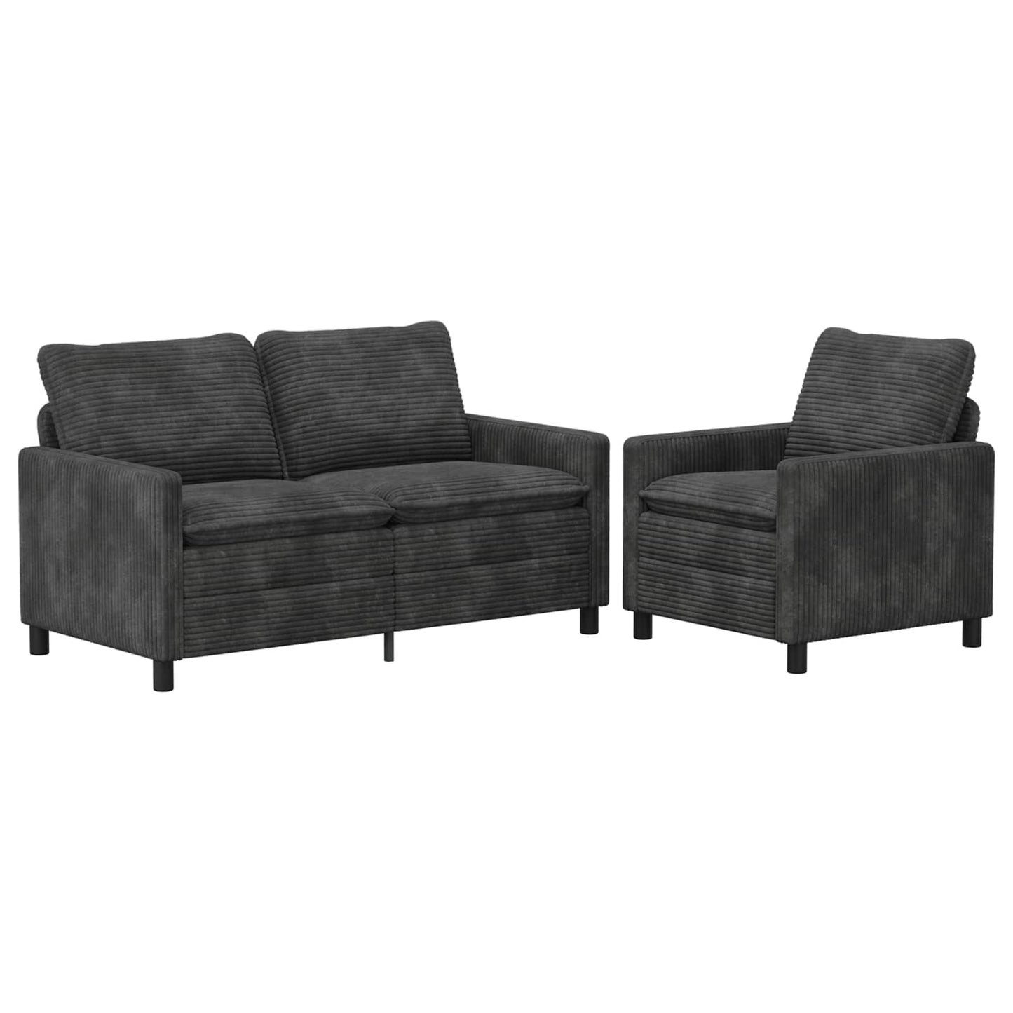 Bankstel 2 pcs Donkergrijs Polyester