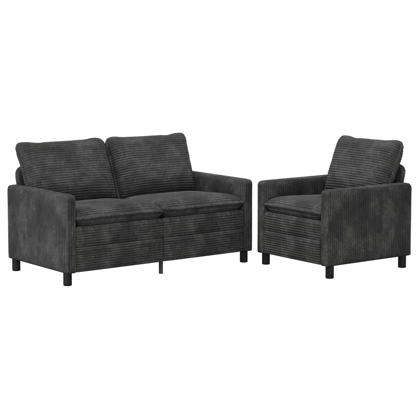 Bankstel 2 pcs Donkergrijs Polyester