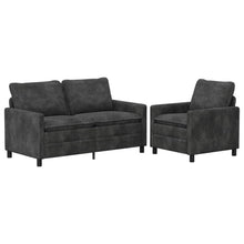 Bankstel 2 pcs Donkergrijs Polyester