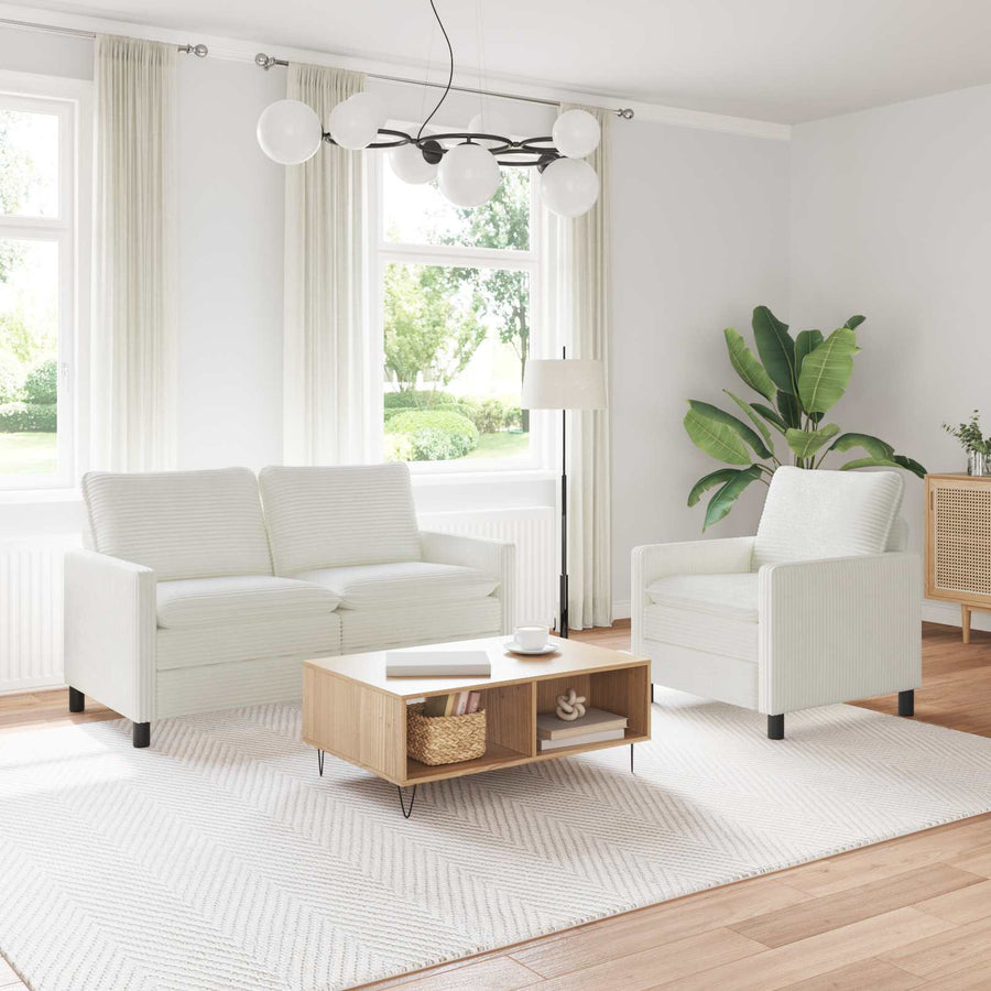 Bankstel 2 pcs Crèmekleurig Polyester