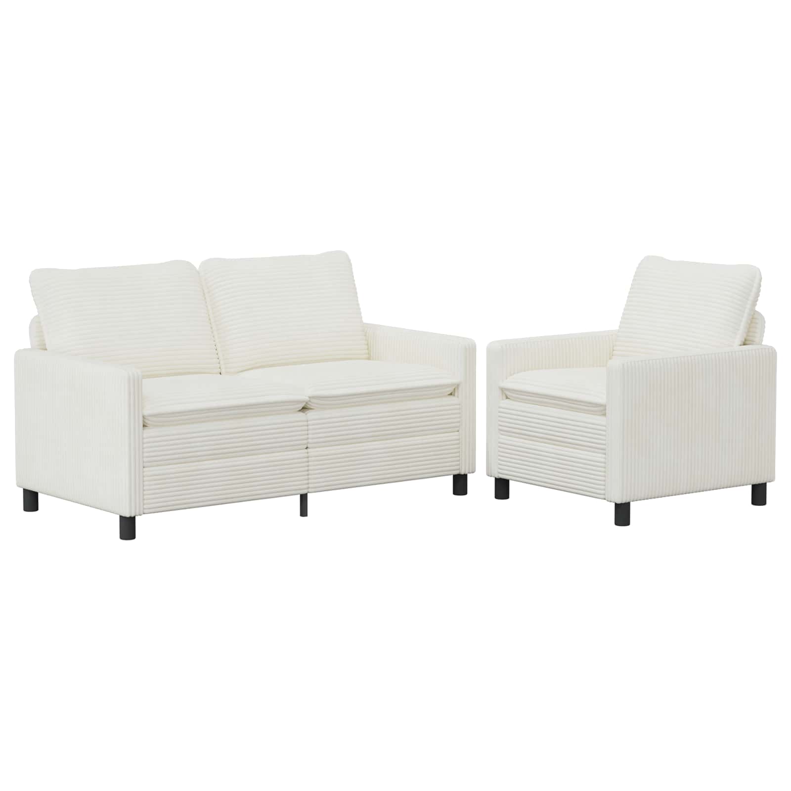 Bankstel 2 pcs Crèmekleurig Polyester