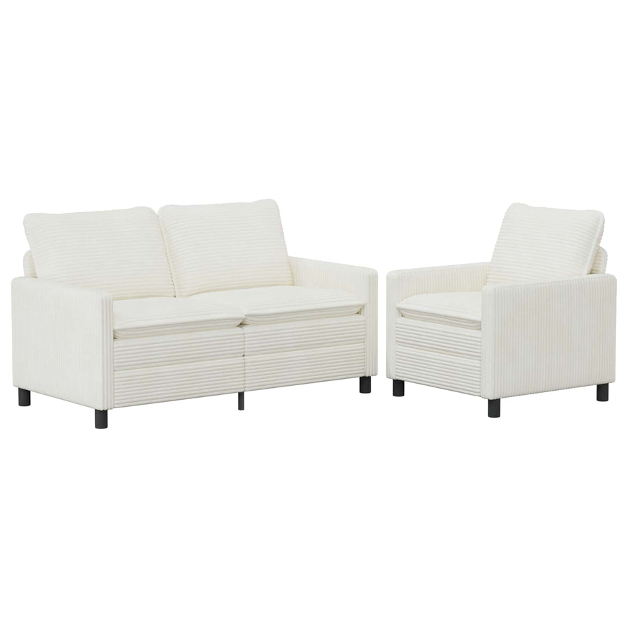 Bankstel 2 pcs Crèmekleurig Polyester