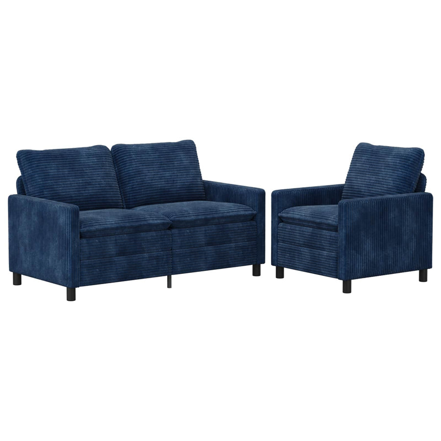Bankstel 2 pcs Marineblauw Polyester