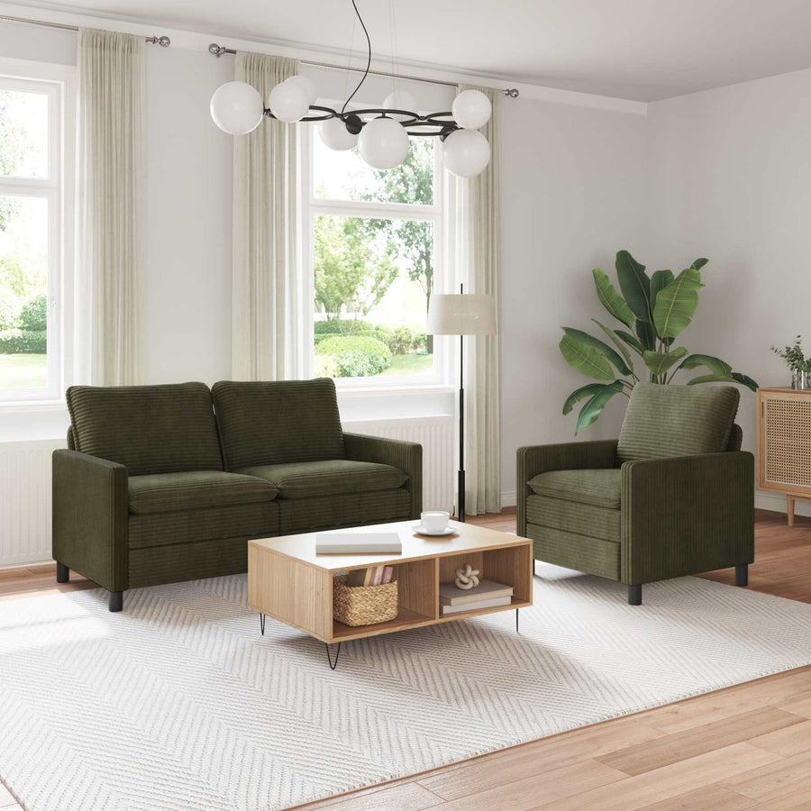 Bankstel 2 pcs Groen Polyester