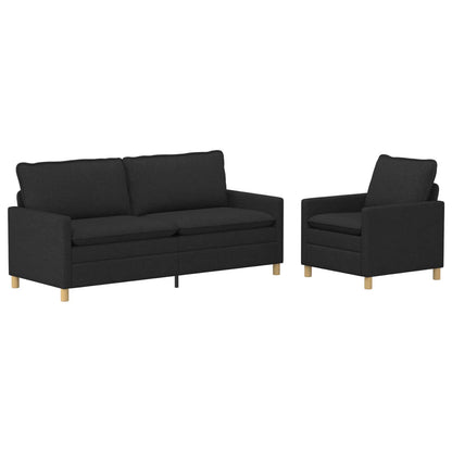 Bankstel 2 st Zwart Stof