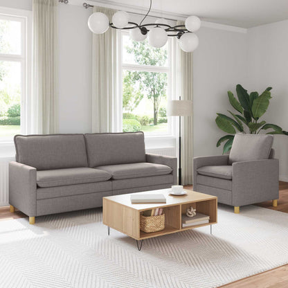 Bankstel 2 st Taupe Stof