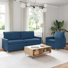 Bankstel 2 st Blauw Stof