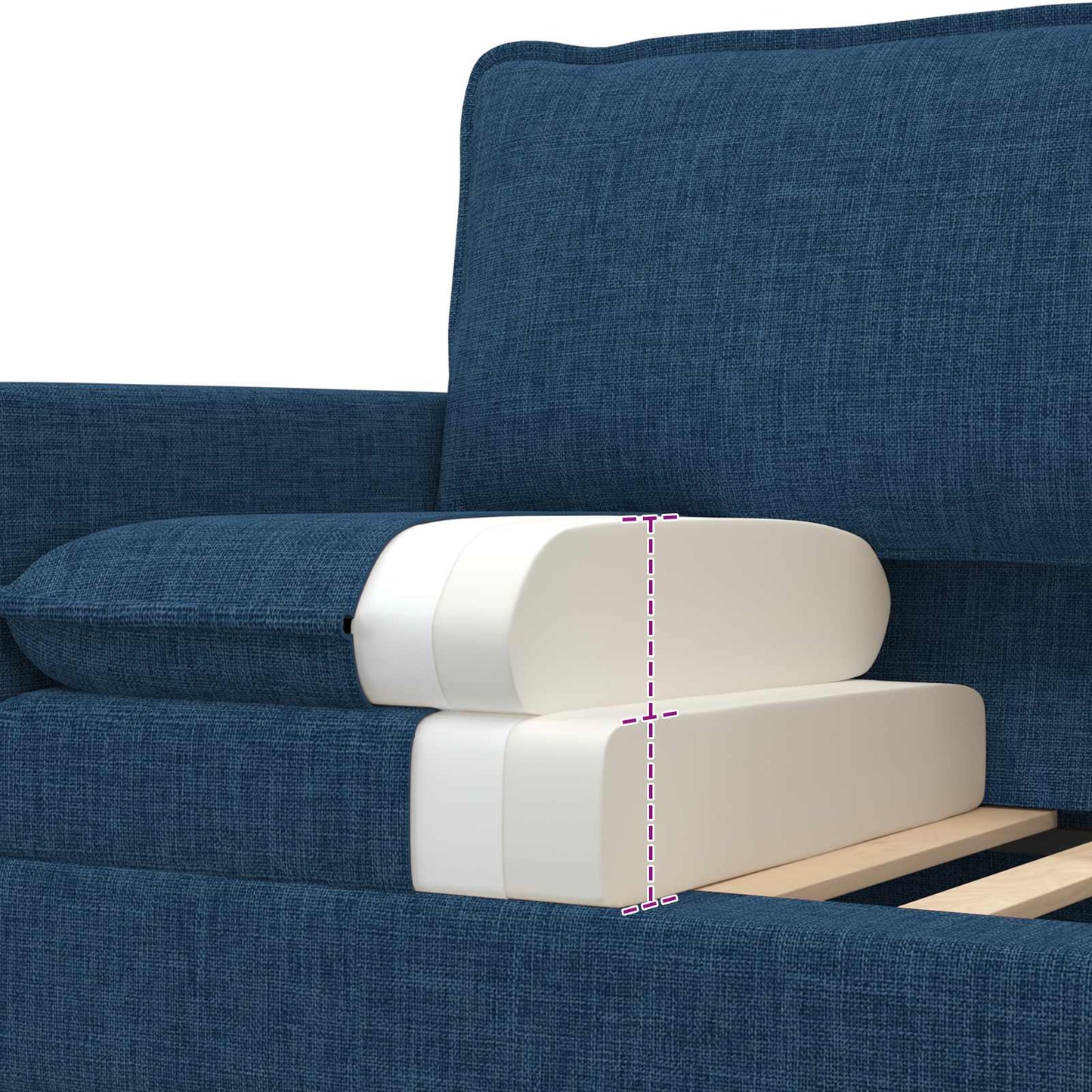 Bankstel 2 st Blauw Stof