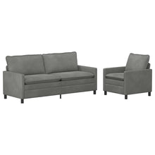 Bankstel 2 pcs Donkergrijs Fluweel