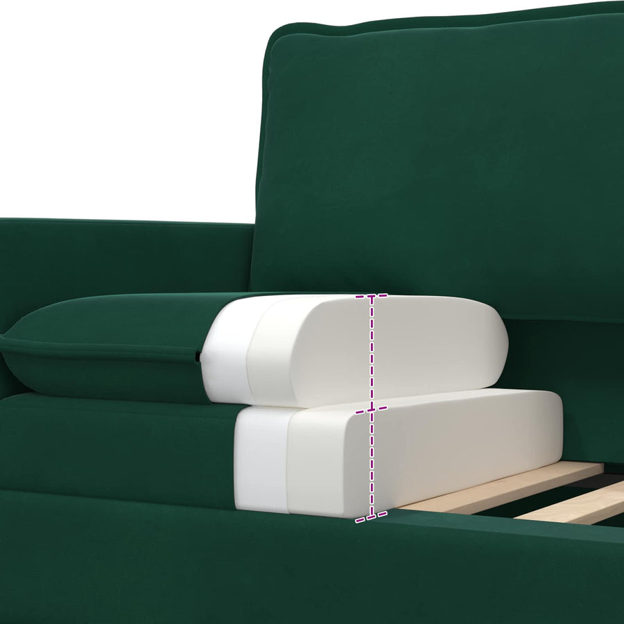 Bankstel 2 pcs Donkergroen Fluweel