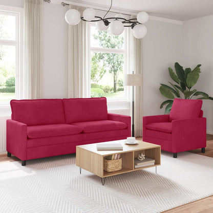 Bankstel 2 pcs Wijnrood Fluweel
