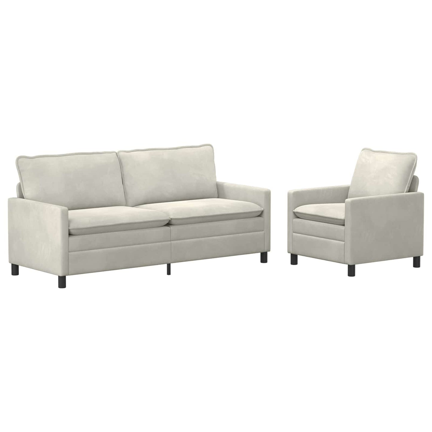Bankstel 2 pcs Crèmekleurig Fluweel