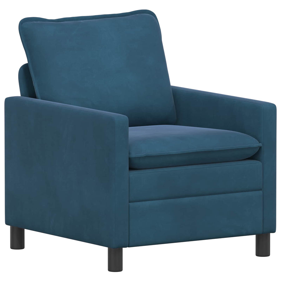 Bankstel 2 pcs Blauw Fluweel