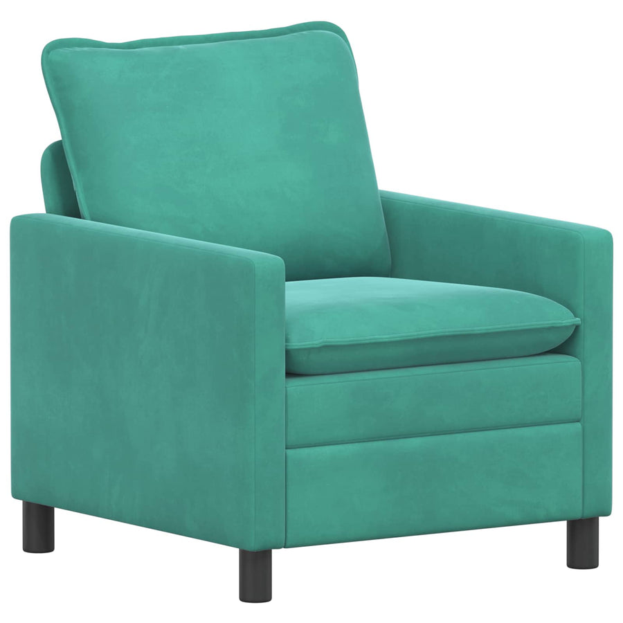 Bankstel 2 pcs Turquoise Fluweel
