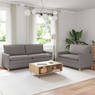 Bankstel 2 st Taupe Stof
