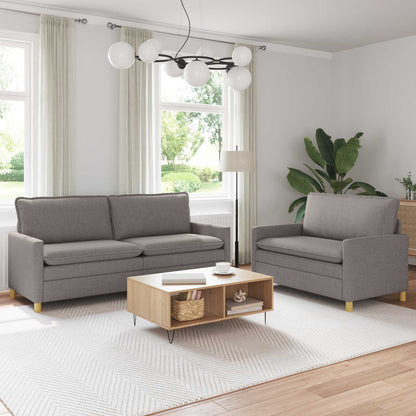Bankstel 2 st Taupe Stof