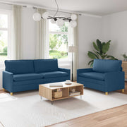 Bankstel 2 stuks blauw stof
