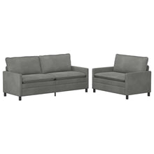 Bankstel 2 pcs Donkergrijs Fluweel